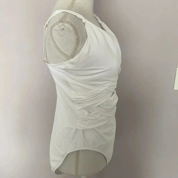 Bleu Rod Beattie White Ruched One Piece Swimsuit - Picture 9 of 15